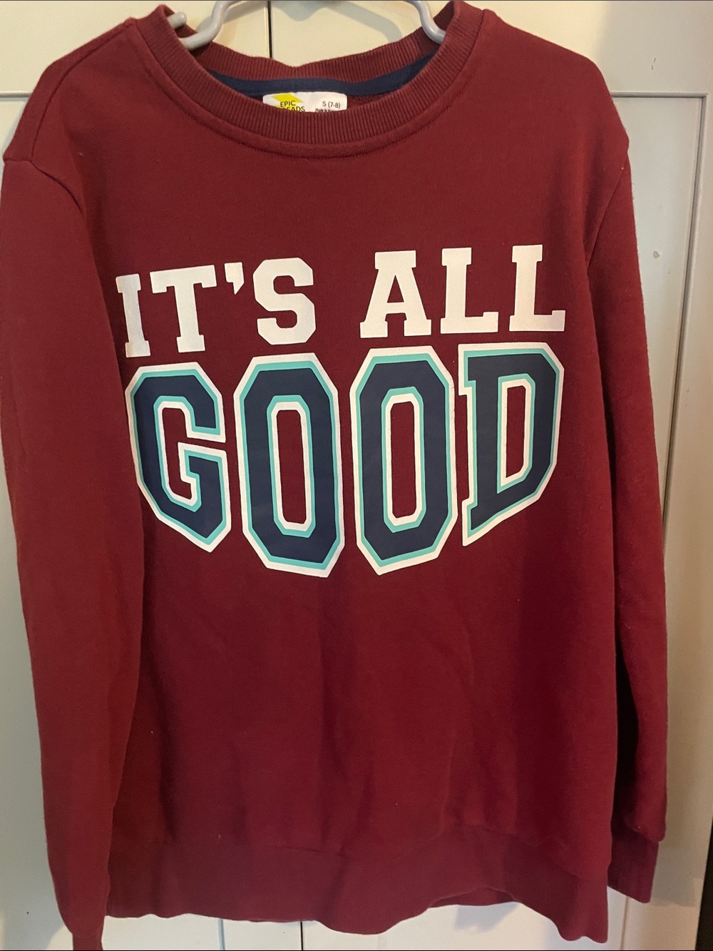 Epic Threads Maroon Crewneck with Navy Trim